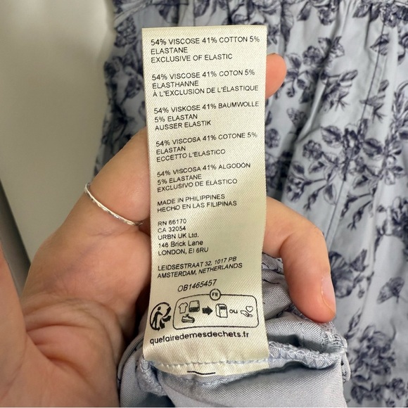 Anthropologie - Blue Victorian Patterned Floral Midi Dress - Size 2 - Picture 6 of 9